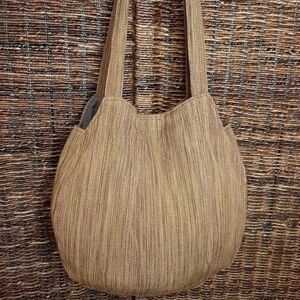 Altiplano Woven Cotton Hobo Bag Made in Guatemala Green Brown Hippie Hipster